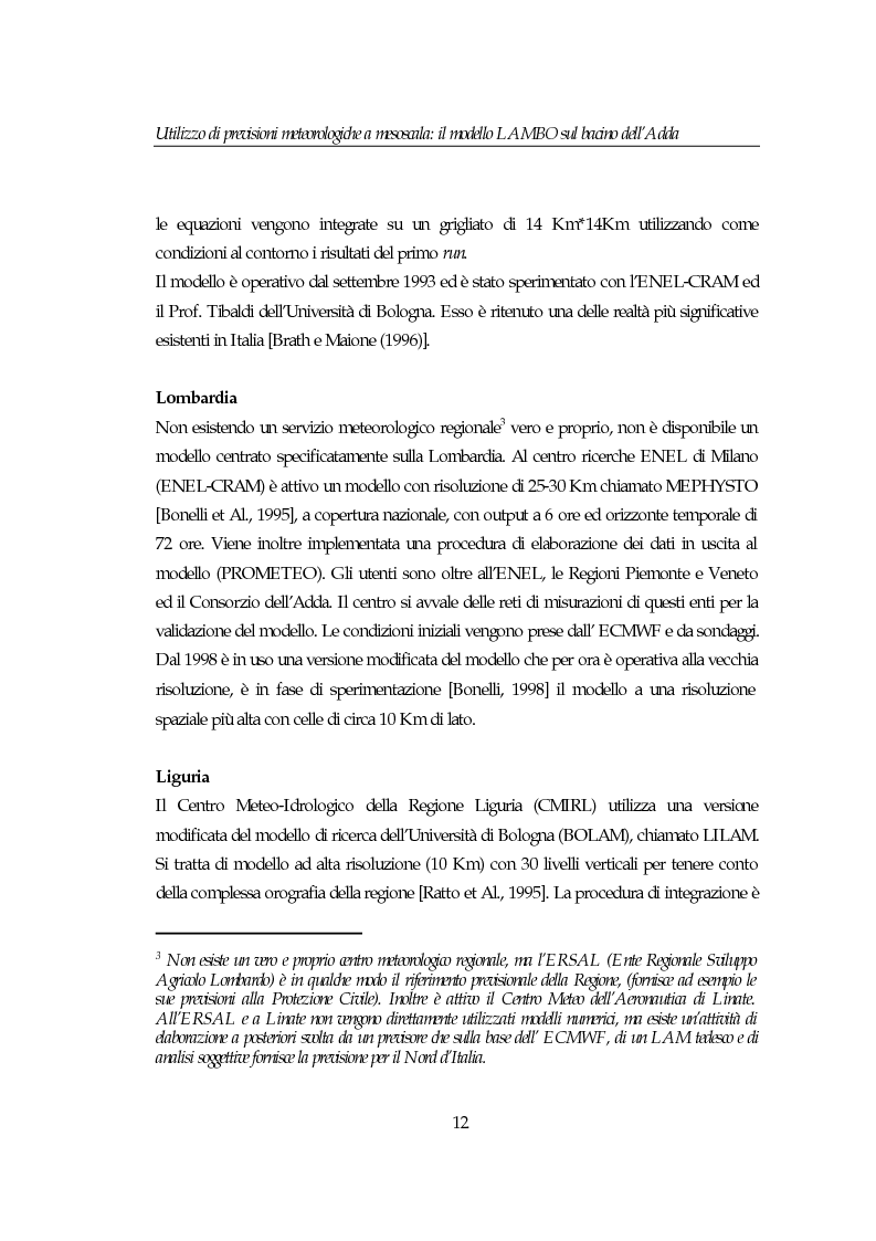 Anteprima della tesi: Utilizzo di previsioni meteorologiche a mesoscala: il modello Lambo sul bacino dell’Adda, Pagina 12