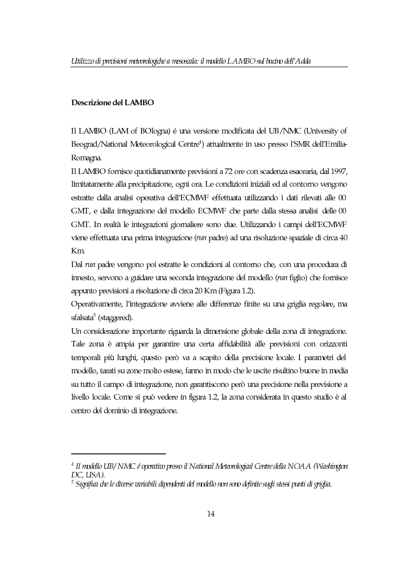Anteprima della tesi: Utilizzo di previsioni meteorologiche a mesoscala: il modello Lambo sul bacino dell’Adda, Pagina 14