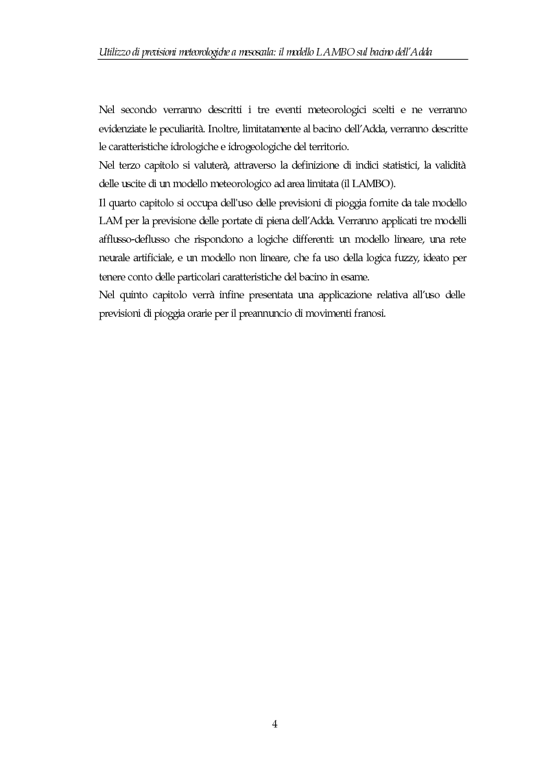 Anteprima della tesi: Utilizzo di previsioni meteorologiche a mesoscala: il modello Lambo sul bacino dell’Adda, Pagina 4