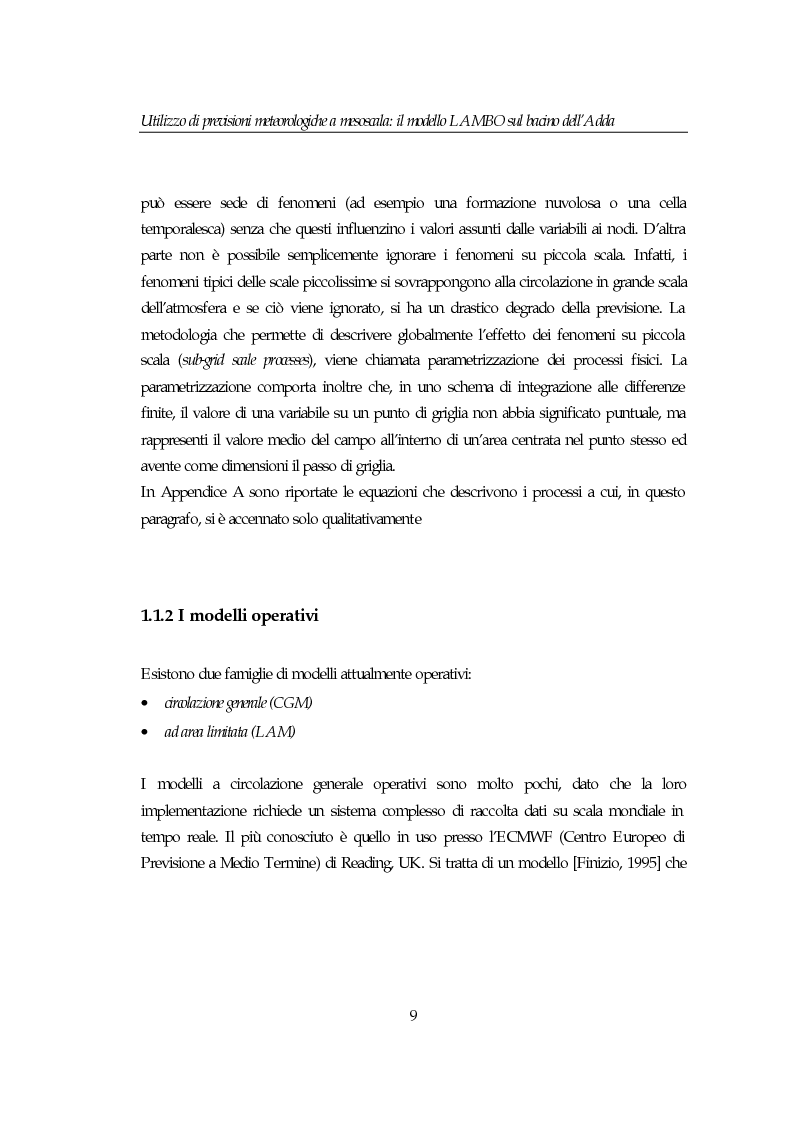 Anteprima della tesi: Utilizzo di previsioni meteorologiche a mesoscala: il modello Lambo sul bacino dell’Adda, Pagina 9
