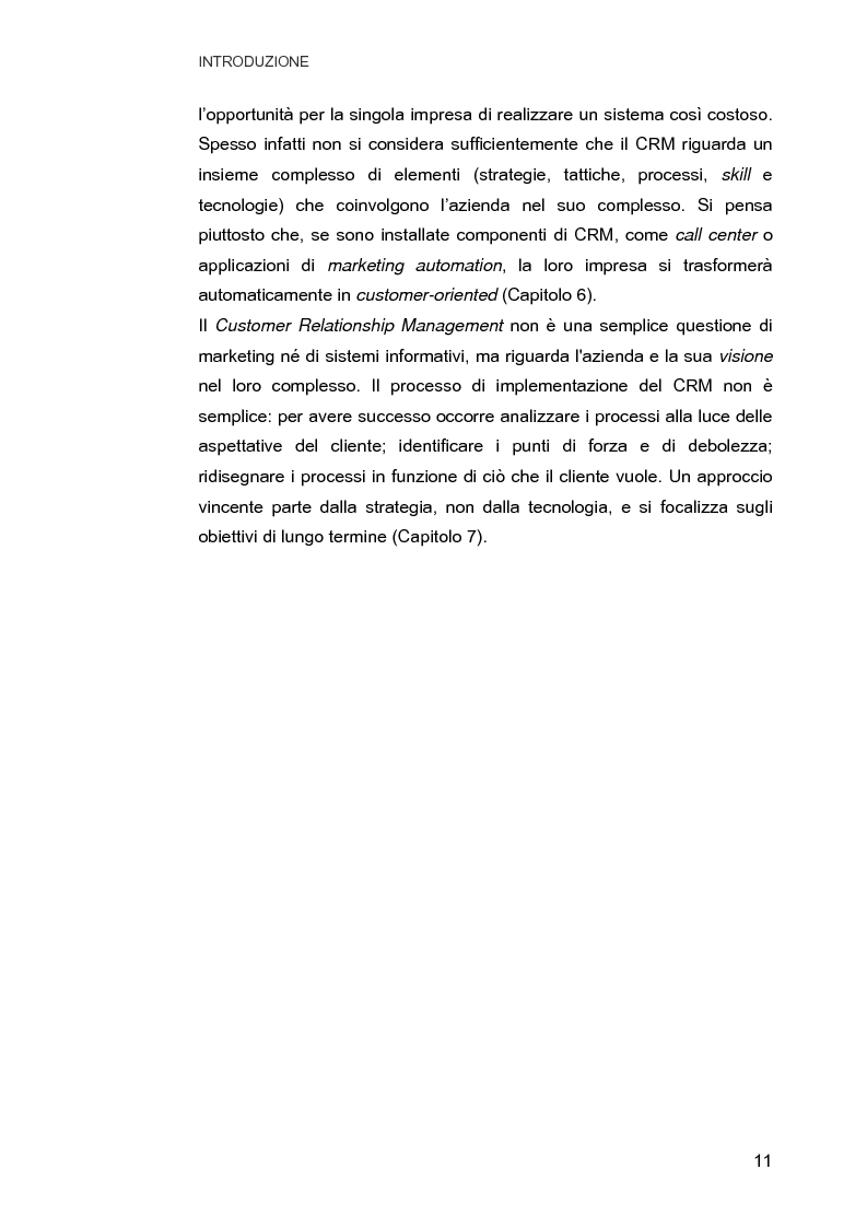 Anteprima della tesi: Customer Relationship Management. Caratteristiche e implementazione di una strategia cliente-centrica, Pagina 3