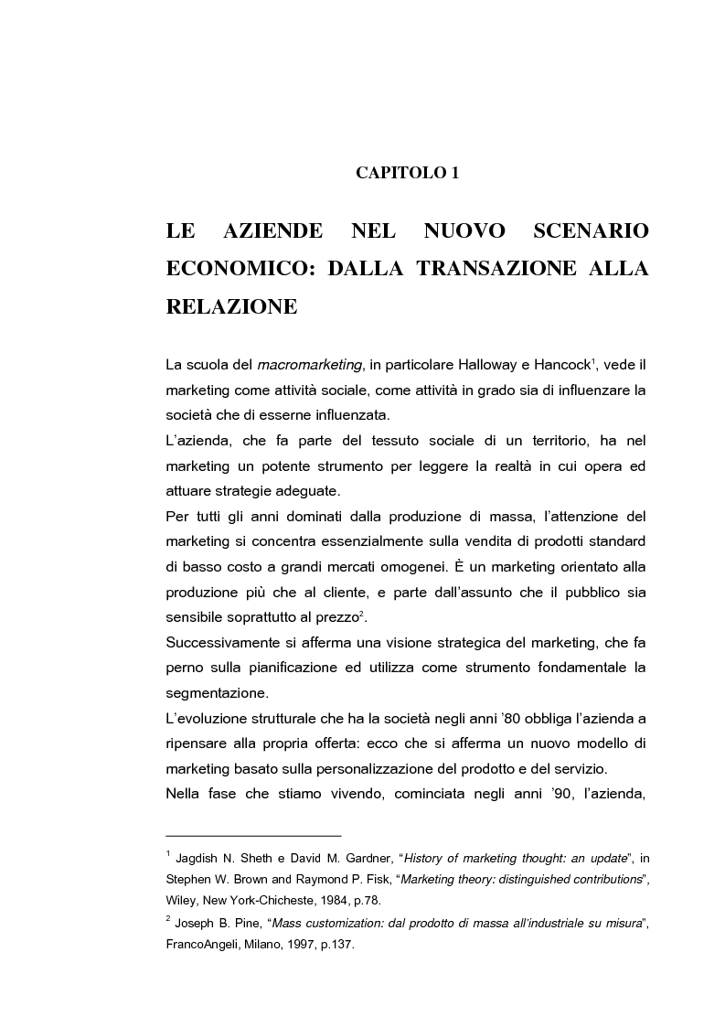 Anteprima della tesi: Customer Relationship Management. Caratteristiche e implementazione di una strategia cliente-centrica, Pagina 5