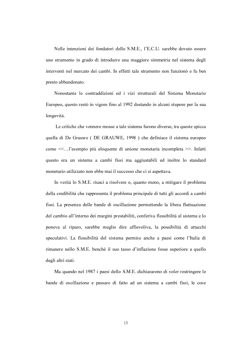 Anteprima della tesi: L'Unione economica e monetaria: dalla teoria delle aree valutarie ottimali alle politiche economiche europee, Pagina 13