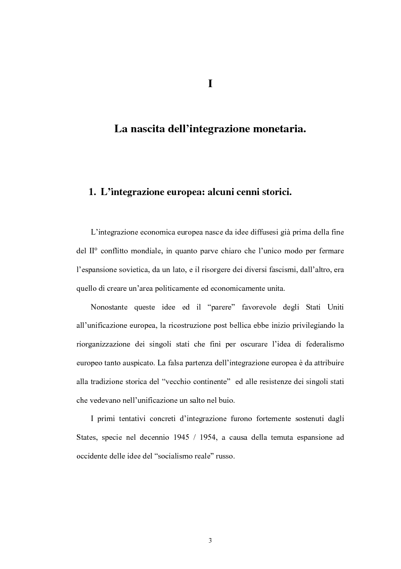Anteprima della tesi: L'Unione economica e monetaria: dalla teoria delle aree valutarie ottimali alle politiche economiche europee, Pagina 3