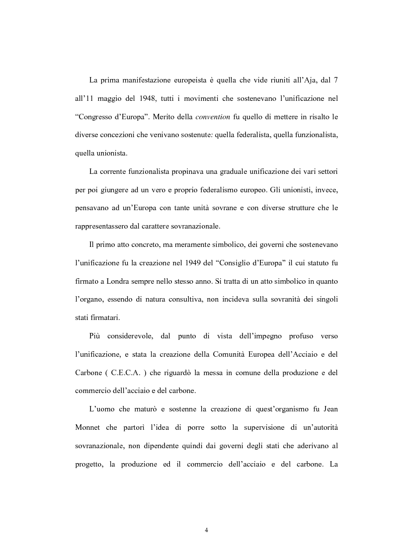 Anteprima della tesi: L'Unione economica e monetaria: dalla teoria delle aree valutarie ottimali alle politiche economiche europee, Pagina 4