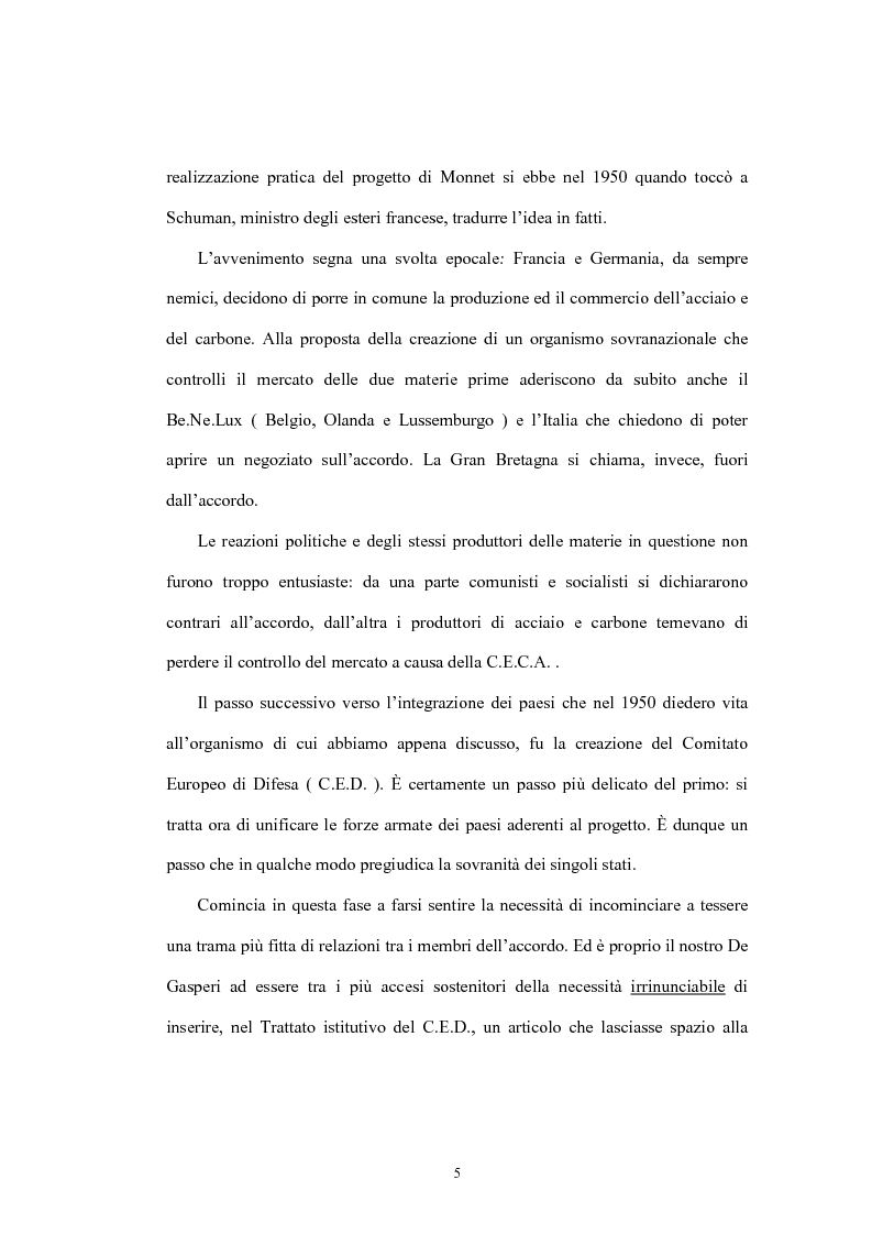 Anteprima della tesi: L'Unione economica e monetaria: dalla teoria delle aree valutarie ottimali alle politiche economiche europee, Pagina 5
