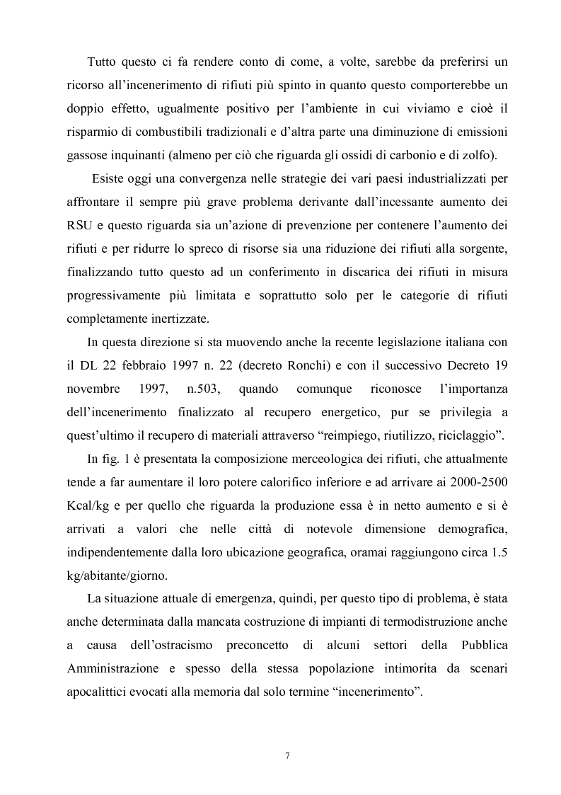 Anteprima della tesi: Termoutilizzazione dei rifiuti: ottimizzazione e controllo di processo, Pagina 5