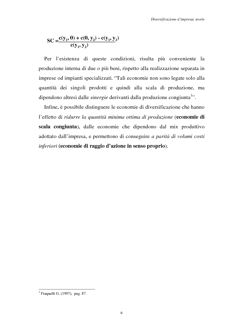 Anteprima della tesi: Diversificazione e coerenza d'impresa: un'applicazione alle imprese leader nell'industria manifatturiera italiana (1993-1996), Pagina 6