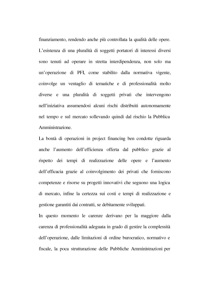 Anteprima della tesi: La tecnica del project financing: quadro normativo ed applicazioni – La realizzazione di un impianto Cdr, Pagina 12
