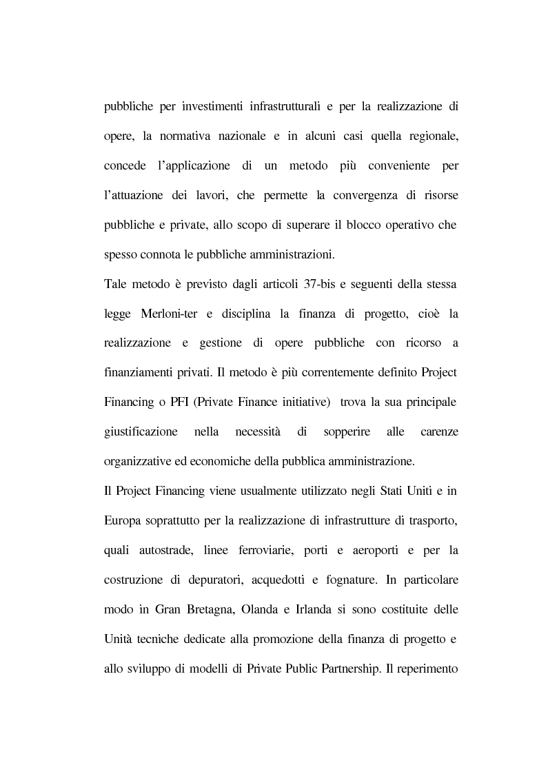 Anteprima della tesi: La tecnica del project financing: quadro normativo ed applicazioni – La realizzazione di un impianto Cdr, Pagina 7