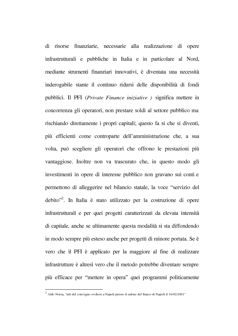 Anteprima della tesi: La tecnica del project financing: quadro normativo ed applicazioni – La realizzazione di un impianto Cdr, Pagina 8