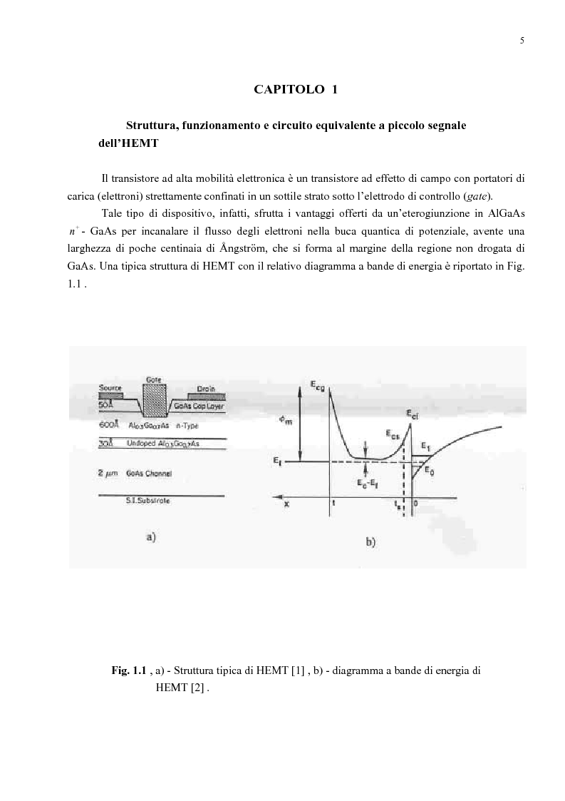 Anteprima della tesi: Analisi delle prestazioni di rumore di HEMT per microonde al variare della temperatura e della polarizzazione mediante modellistica, Pagina 2