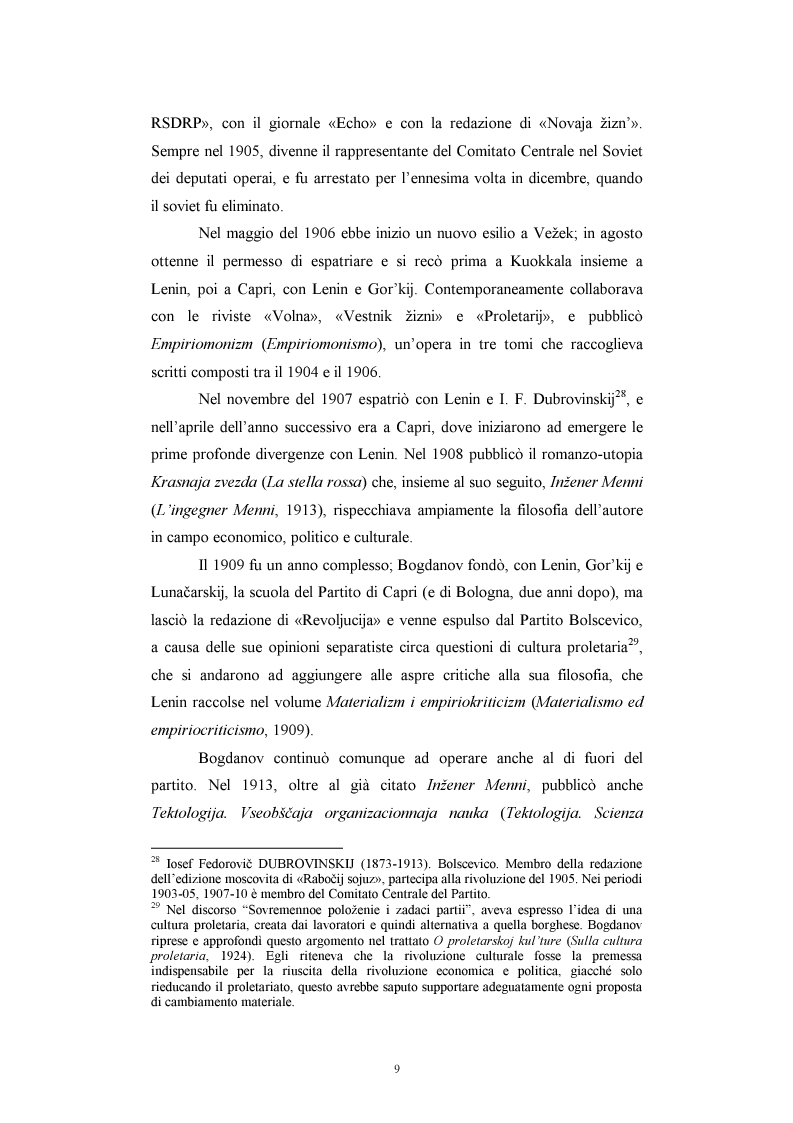 Anteprima della tesi: Utopia e antiutopia socialista (''My''di E.I. Zamjatin e ''Krasnaja zvezda''di A.A. Bogdanov), Pagina 15