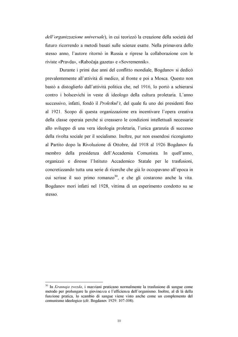 Anteprima della tesi: Utopia e antiutopia socialista (''My''di E.I. Zamjatin e ''Krasnaja zvezda''di A.A. Bogdanov), Pagina 16