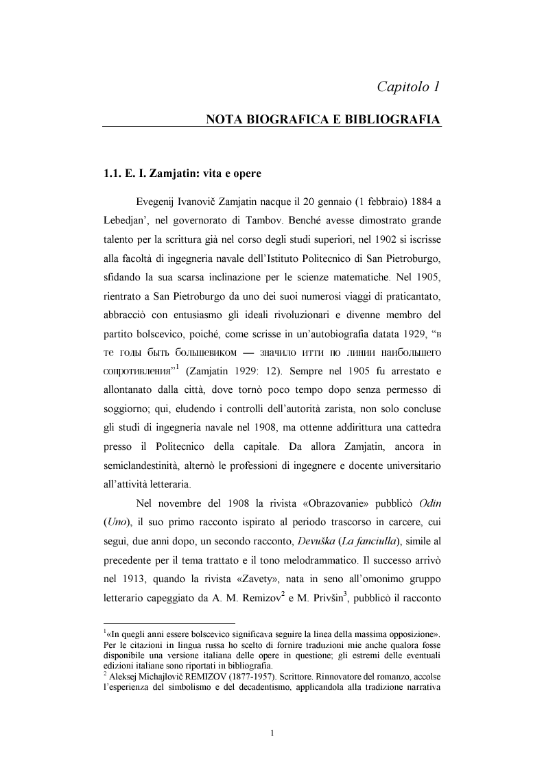 Anteprima della tesi: Utopia e antiutopia socialista (''My''di E.I. Zamjatin e ''Krasnaja zvezda''di A.A. Bogdanov), Pagina 7