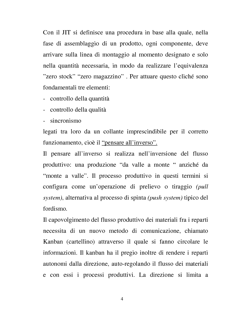 Anteprima della tesi: Come il just in time e la supply chain stanno contribuendo alla riduzione dei costi e al recupero dell'efficienza in ottica della qualità totale, Pagina 3