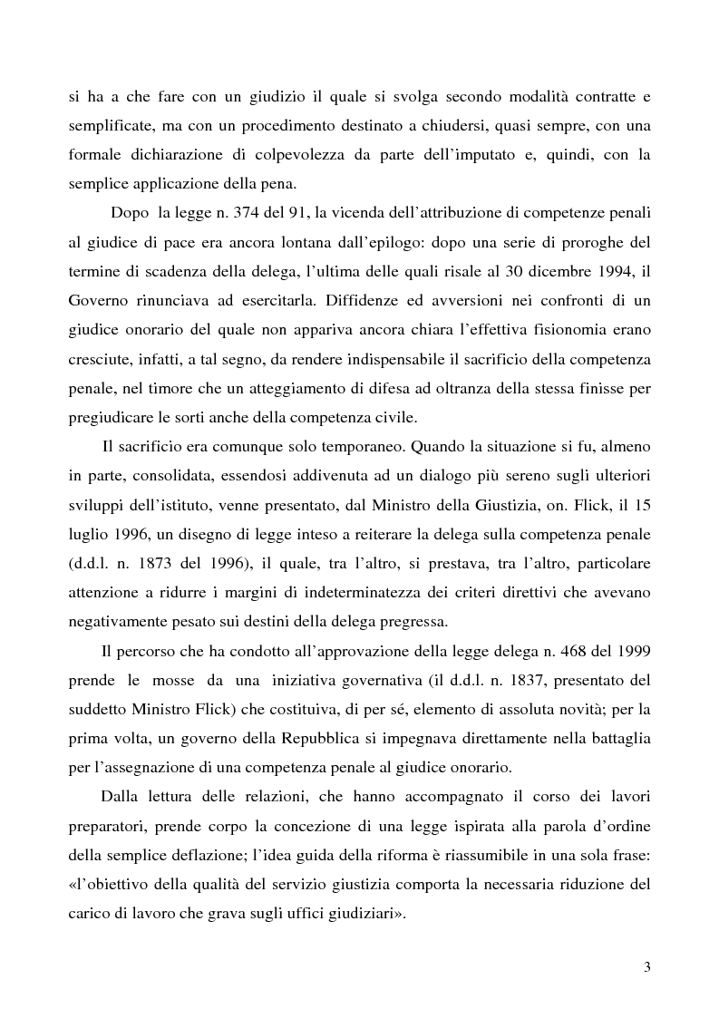 Anteprima della tesi: L'azione privata nel procedimento penale davanti al giudice di pace, Pagina 3