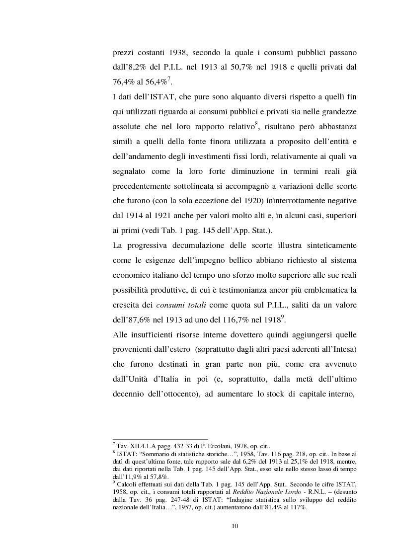 Anteprima della tesi: L'evoluzione del debito pubblico italiano dalla fine della prima guerra mondiale al consolidamento del 1926 ed i suoi effetti macroeconomici e redistributivi, Pagina 10