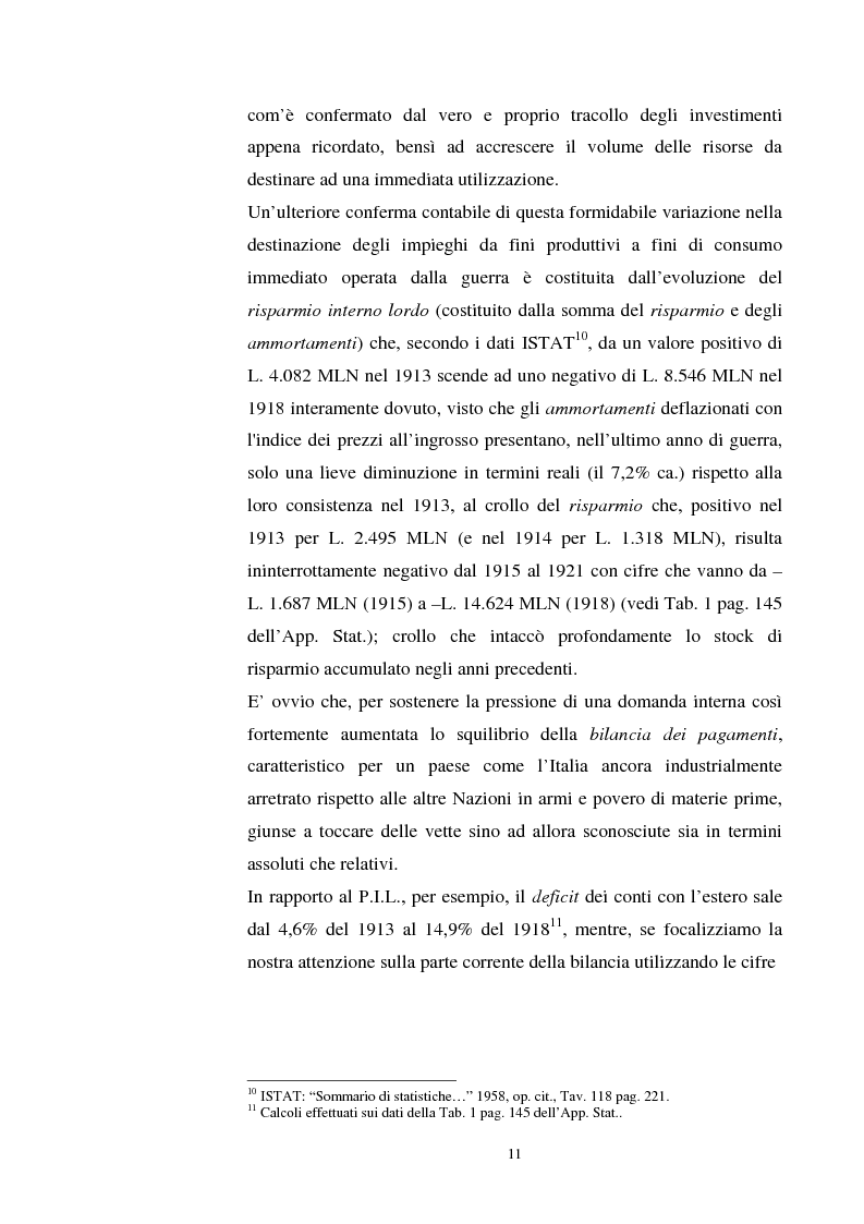 Anteprima della tesi: L'evoluzione del debito pubblico italiano dalla fine della prima guerra mondiale al consolidamento del 1926 ed i suoi effetti macroeconomici e redistributivi, Pagina 11