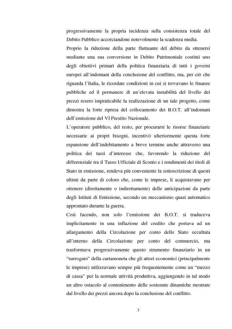 Anteprima della tesi: L'evoluzione del debito pubblico italiano dalla fine della prima guerra mondiale al consolidamento del 1926 ed i suoi effetti macroeconomici e redistributivi, Pagina 3