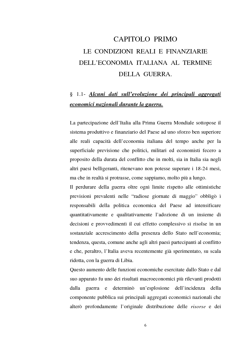 Anteprima della tesi: L'evoluzione del debito pubblico italiano dalla fine della prima guerra mondiale al consolidamento del 1926 ed i suoi effetti macroeconomici e redistributivi, Pagina 6