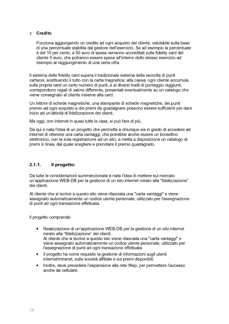 Anteprima della tesi: Ecocity: un sito per la ''fidelizzazione'' di clienti, Pagina 6