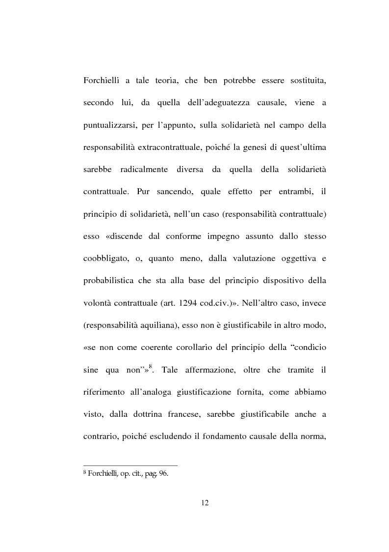Anteprima della tesi: La responsabilità solidale per fatto illecito, Pagina 10