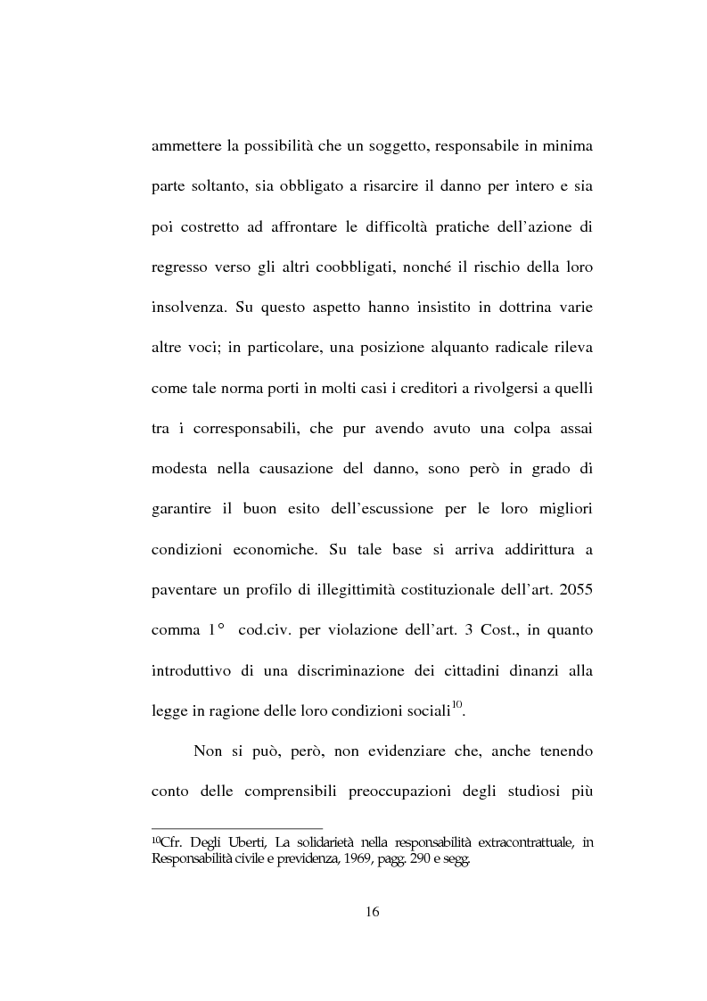 Anteprima della tesi: La responsabilità solidale per fatto illecito, Pagina 14
