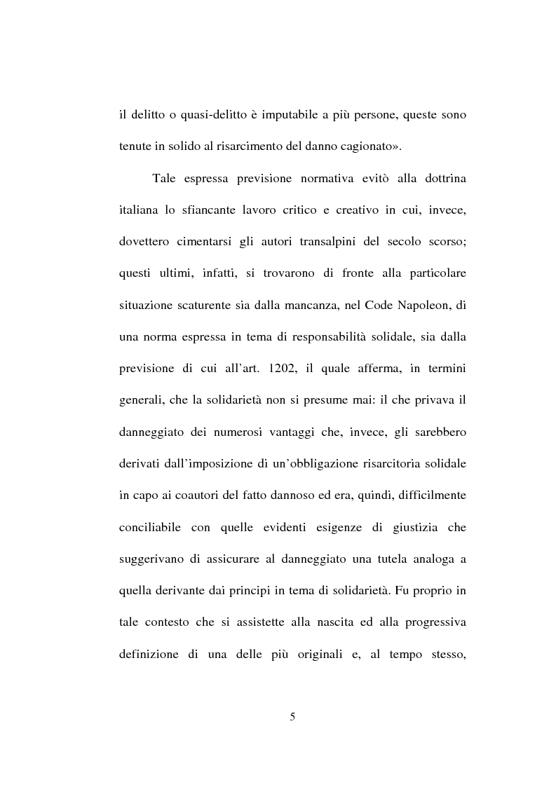 Anteprima della tesi: La responsabilità solidale per fatto illecito, Pagina 3