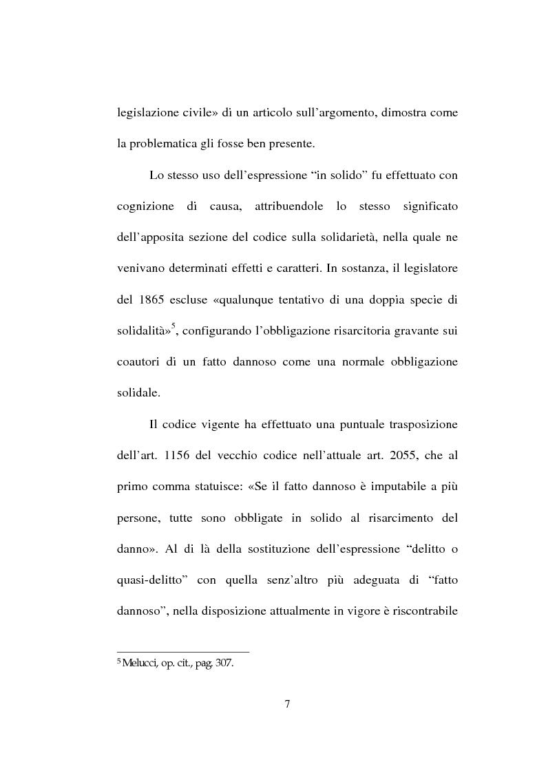 Anteprima della tesi: La responsabilità solidale per fatto illecito, Pagina 5