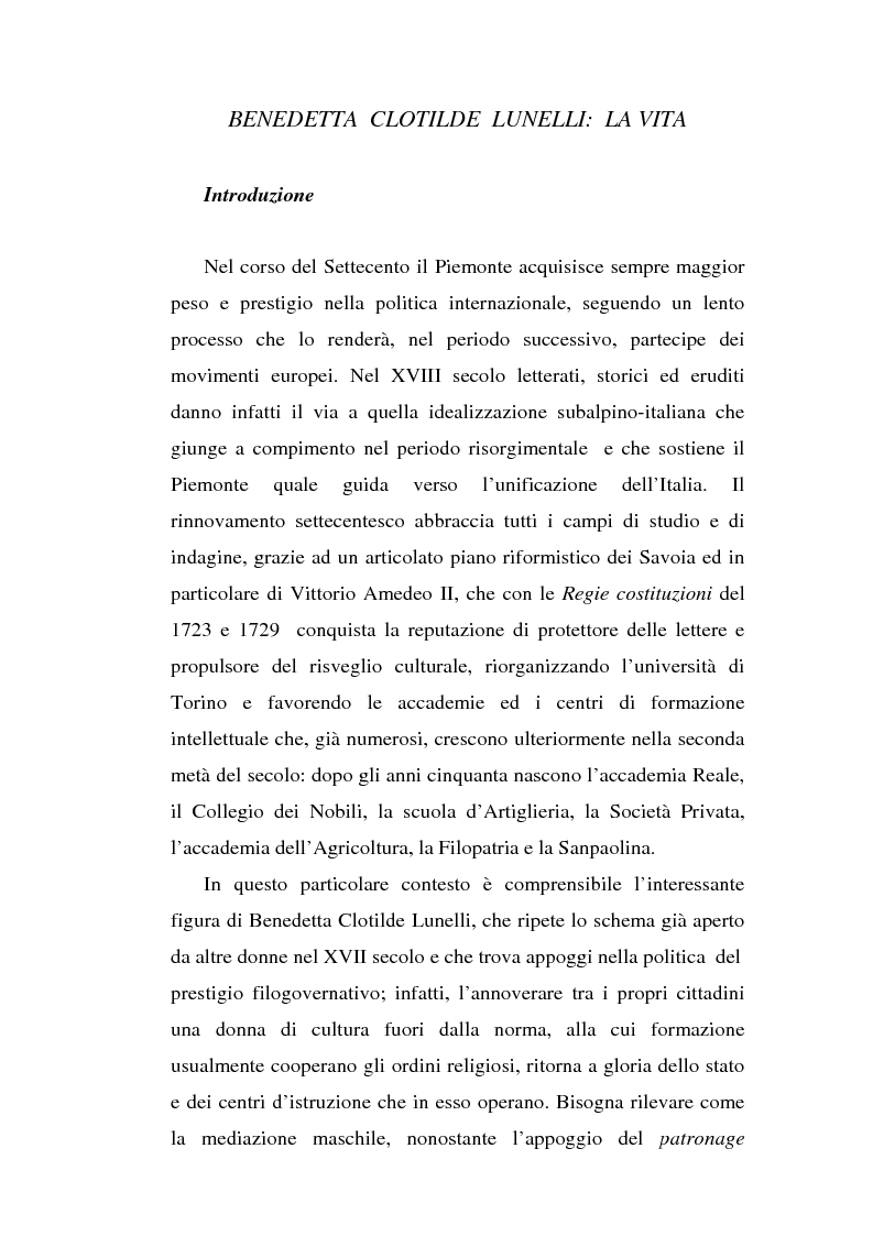 Anteprima della tesi: Una dama in Parnaso: l'arcade piemontese Benedetta Clotilde Lunelli Spinola (1700-1774), Pagina 3