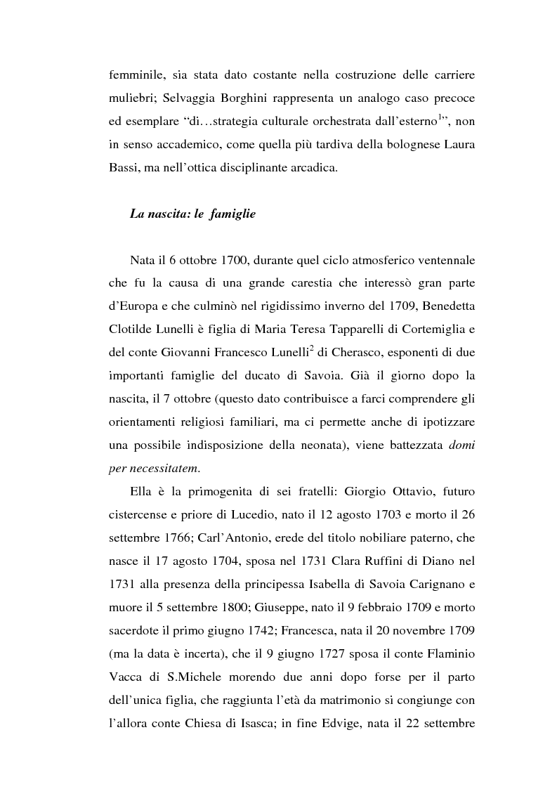 Anteprima della tesi: Una dama in Parnaso: l'arcade piemontese Benedetta Clotilde Lunelli Spinola (1700-1774), Pagina 4