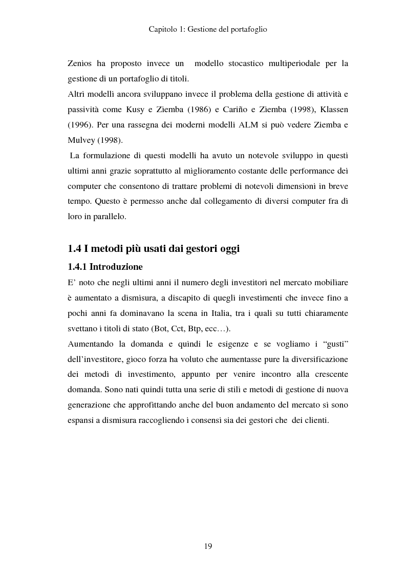 Anteprima della tesi: Gestione del portafoglio: generazione di scenari e applicazioni al mercato azionario italiano, Pagina 15