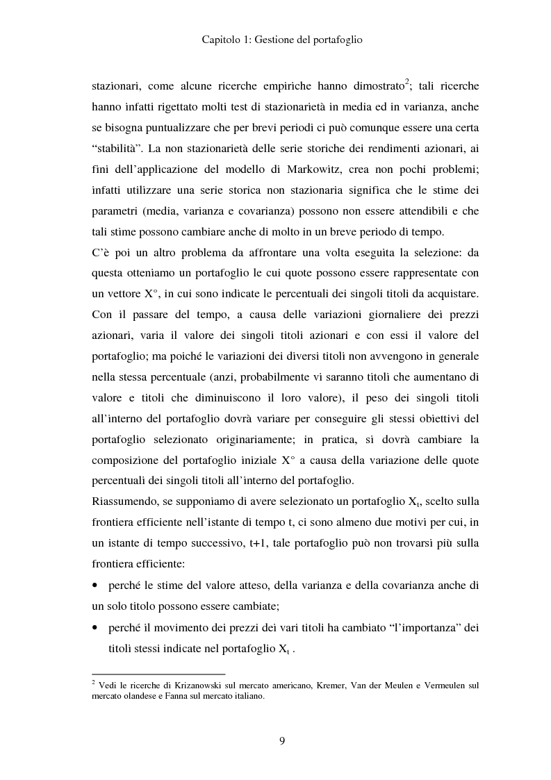 Anteprima della tesi: Gestione del portafoglio: generazione di scenari e applicazioni al mercato azionario italiano, Pagina 5