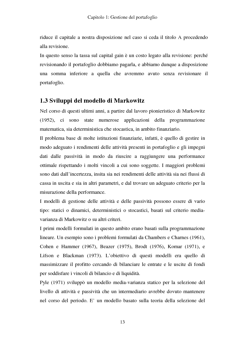 Anteprima della tesi: Gestione del portafoglio: generazione di scenari e applicazioni al mercato azionario italiano, Pagina 9