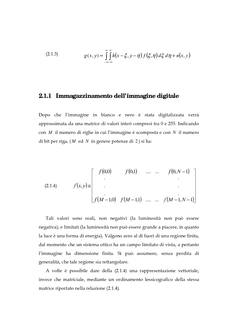 Anteprima della tesi: Il problema della rifocalizzazione di immagini digitali in presenza di rumore, Pagina 14