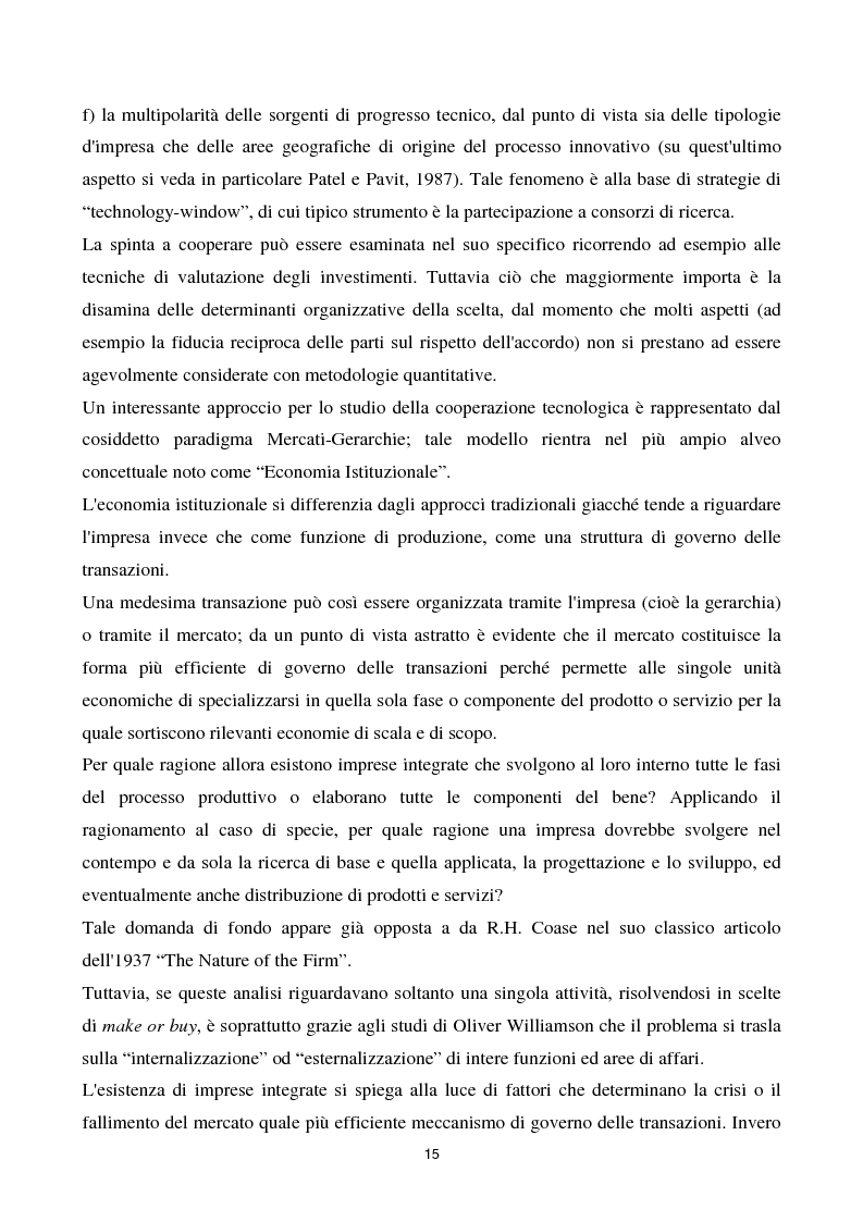 Anteprima della tesi: La cooperazione tra imprese nella ricerca: un'analisi reticolare, Pagina 10