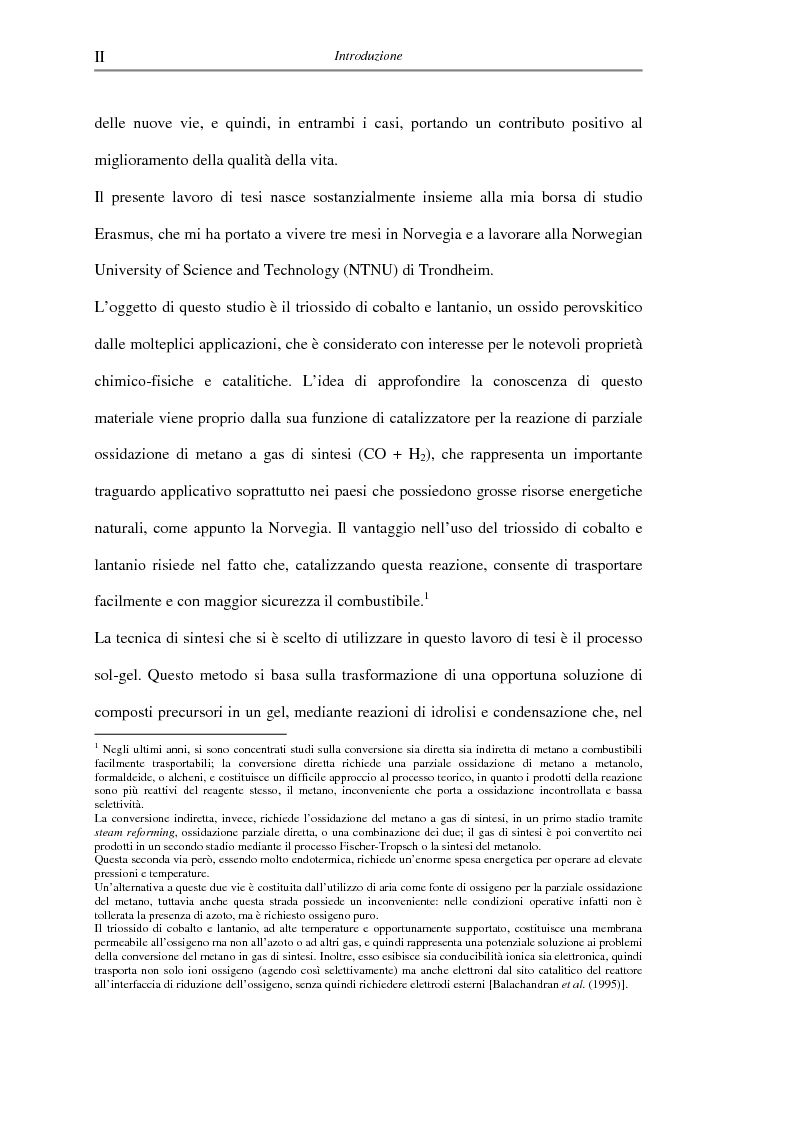 Anteprima della tesi: Sintesi di triossido di cobalto e lantanio mediante processi sol-gel, Pagina 2