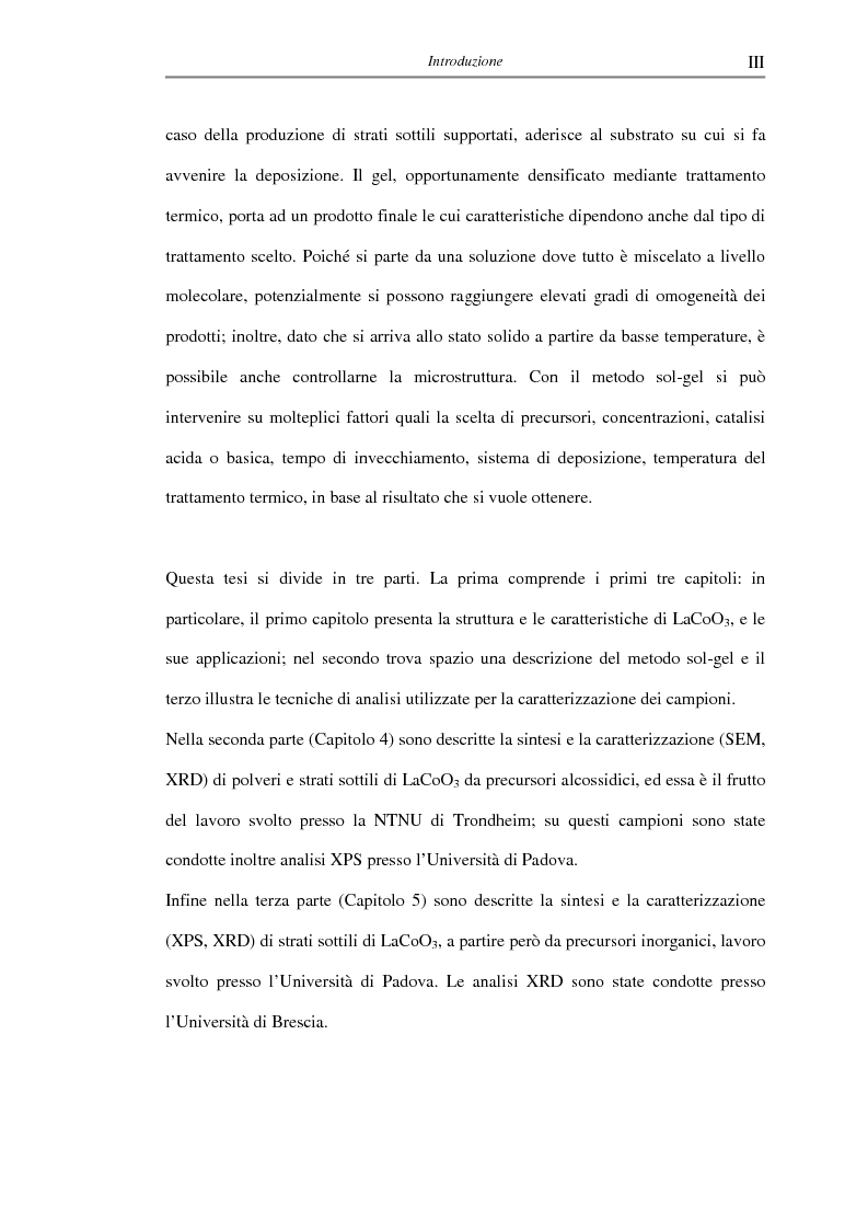 Anteprima della tesi: Sintesi di triossido di cobalto e lantanio mediante processi sol-gel, Pagina 3