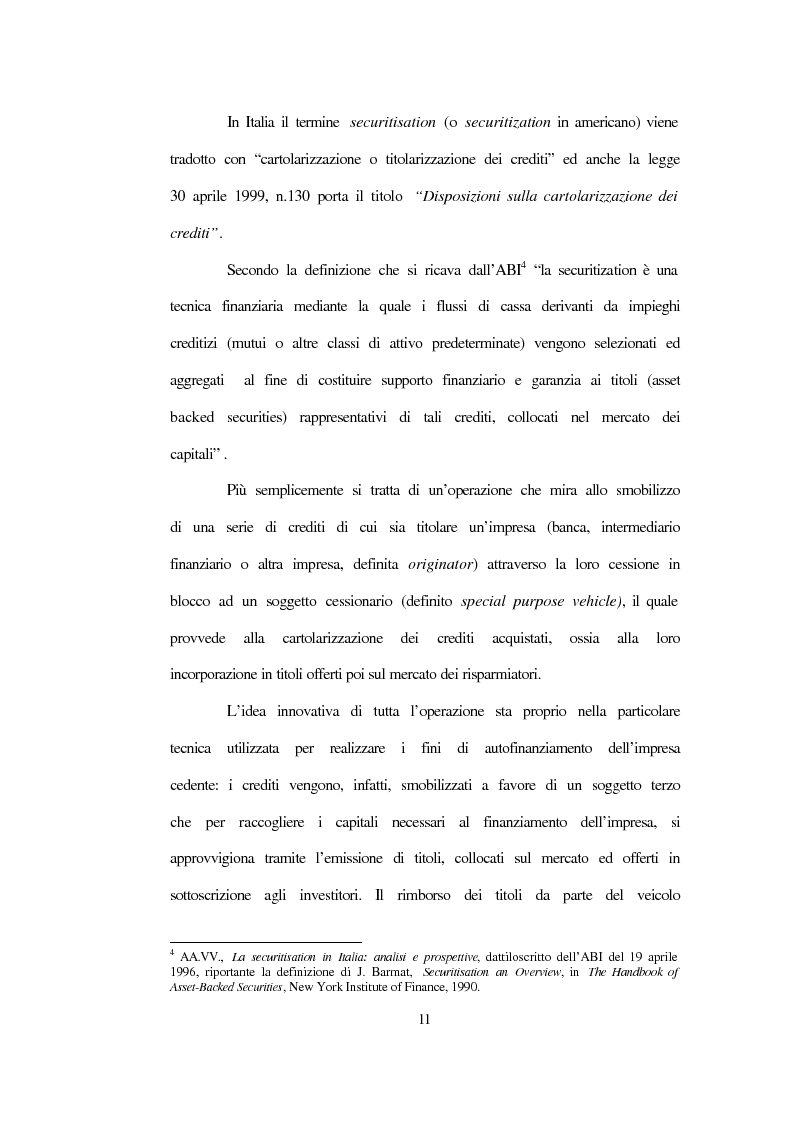 Anteprima della tesi: La nuova disciplina sulla cartolarizzazione dei crediti, Pagina 7