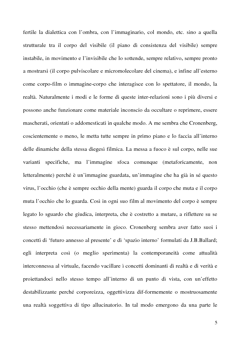 Anteprima della tesi: Corpo organico e corpo inorganico nel cinema di David Cronenberg, Pagina 3