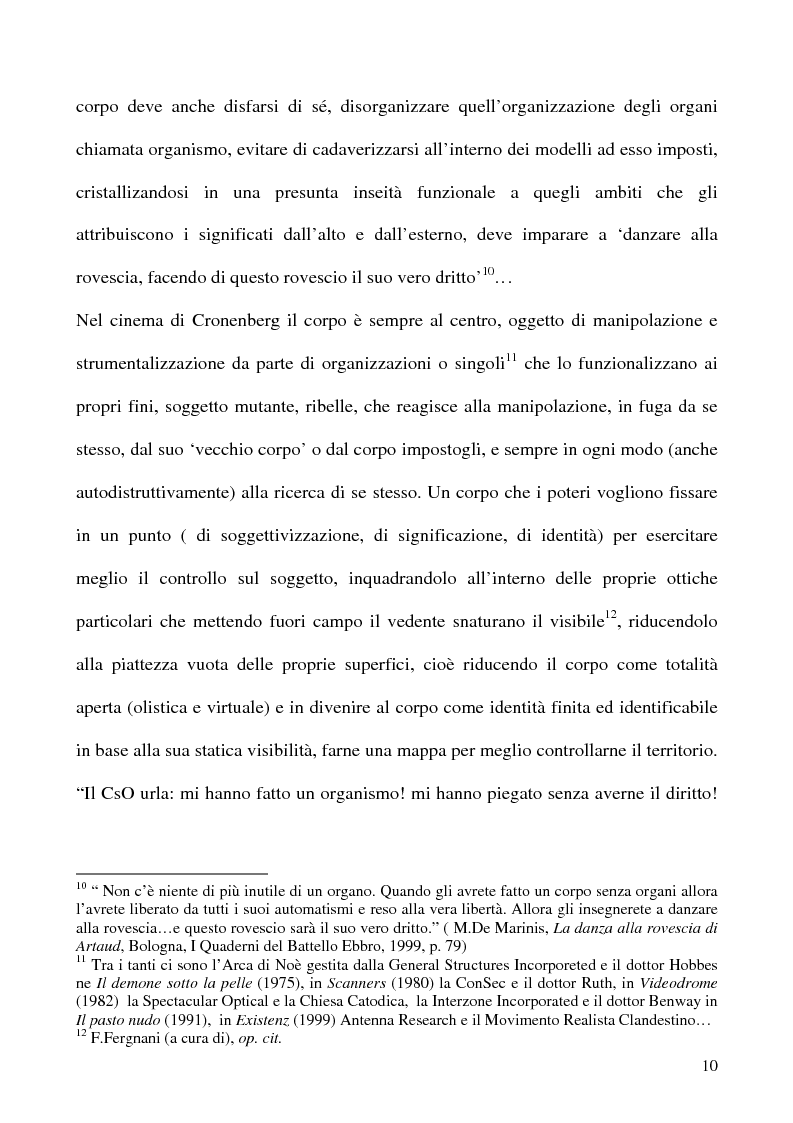 Anteprima della tesi: Corpo organico e corpo inorganico nel cinema di David Cronenberg, Pagina 8
