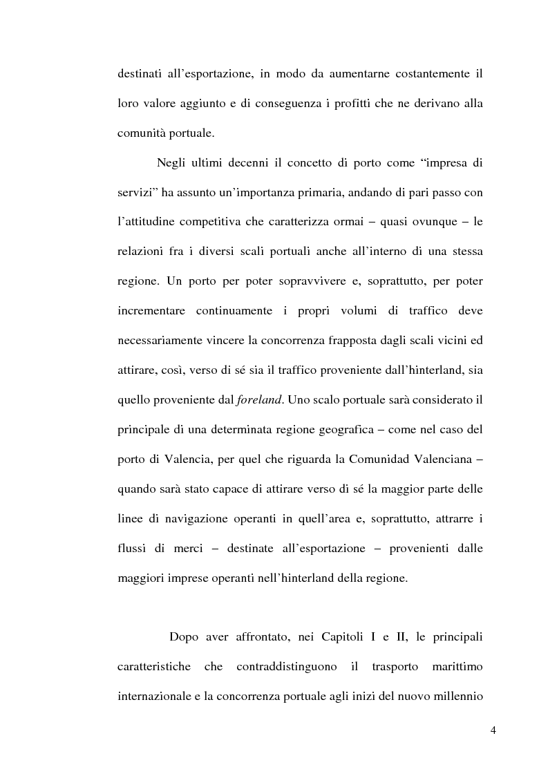 Anteprima della tesi: I porti commerciali della Comunidad Valenciana tra concorrenza e specializzazione, Pagina 4