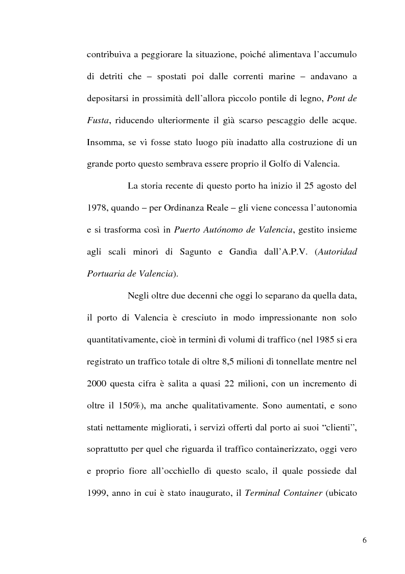 Anteprima della tesi: I porti commerciali della Comunidad Valenciana tra concorrenza e specializzazione, Pagina 6
