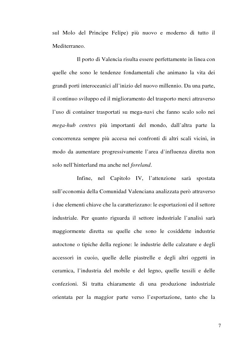 Anteprima della tesi: I porti commerciali della Comunidad Valenciana tra concorrenza e specializzazione, Pagina 7
