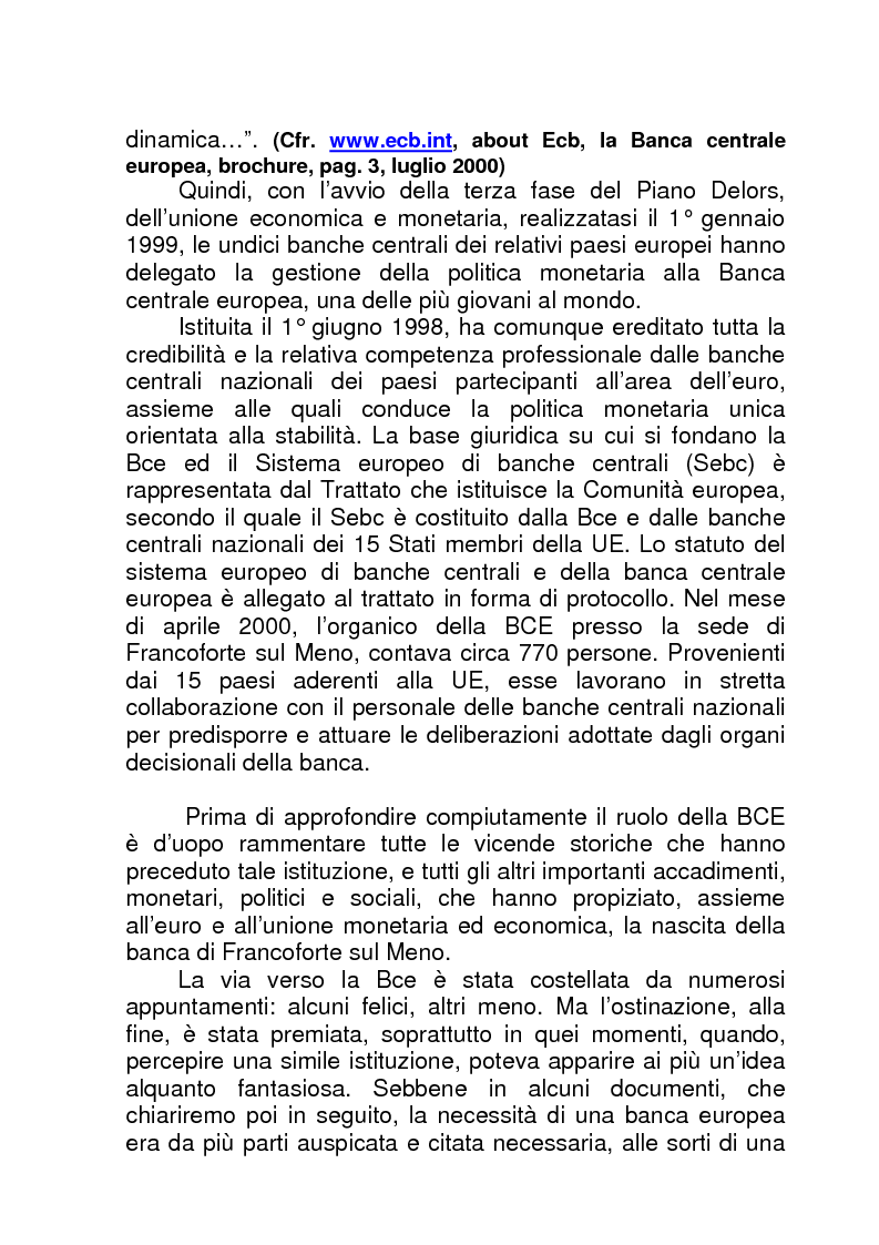 Anteprima della tesi: La BCE (Banca Centrale Europea), Pagina 2