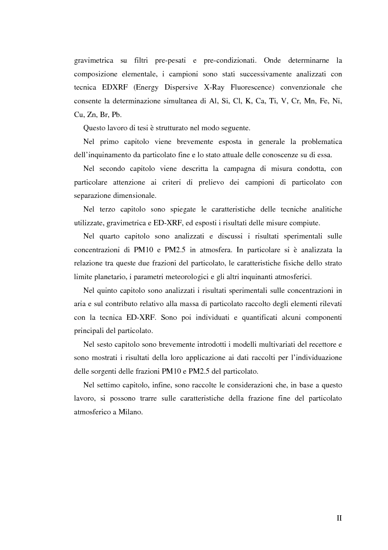 Anteprima della tesi: Indagine sulla frazione fine del particolato atmosferico, Pagina 2
