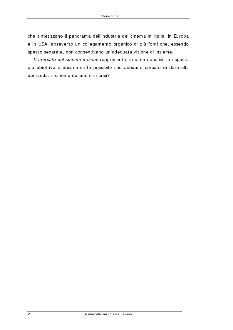 Anteprima della tesi: Il mercato del cinema italiano, Pagina 2