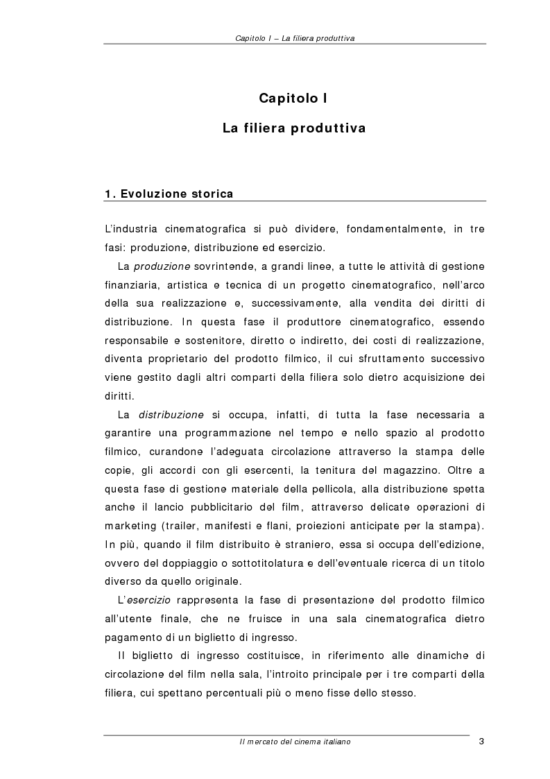 Anteprima della tesi: Il mercato del cinema italiano, Pagina 3