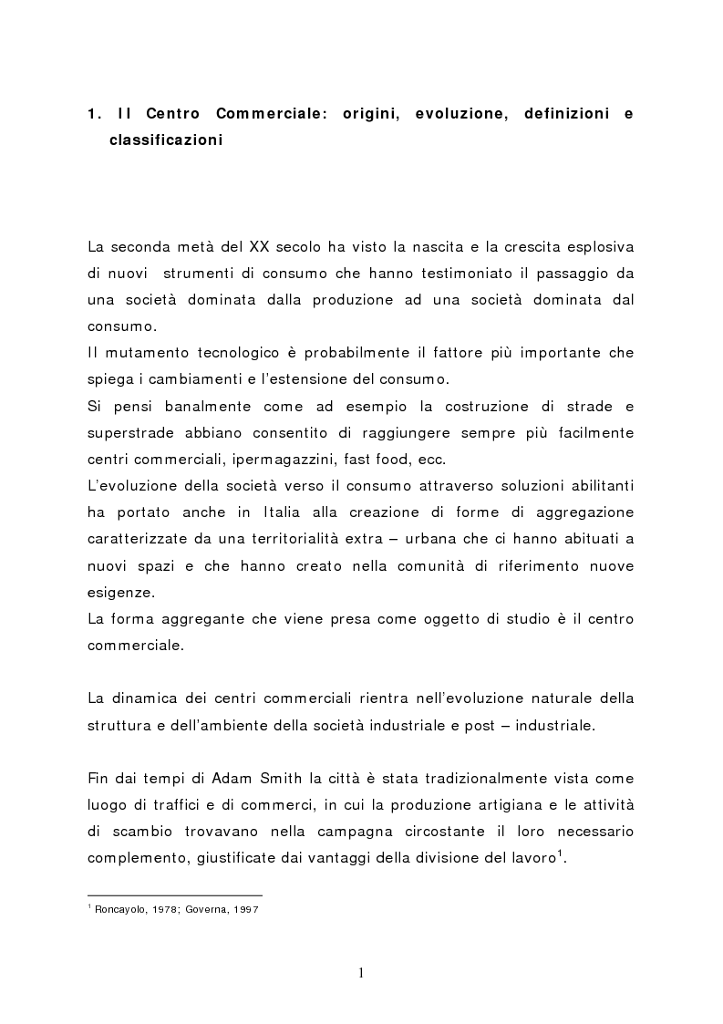 Anteprima della tesi: Il marketing del centro commerciale: un approccio relazionale, Pagina 6